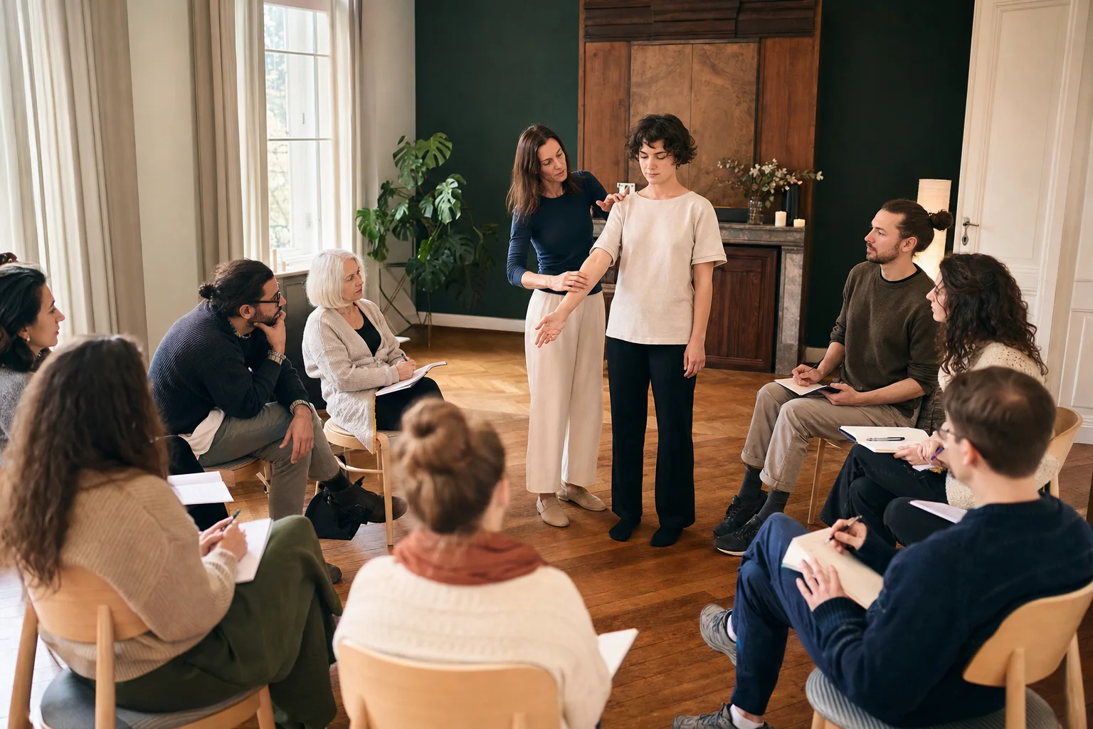 Students at a course